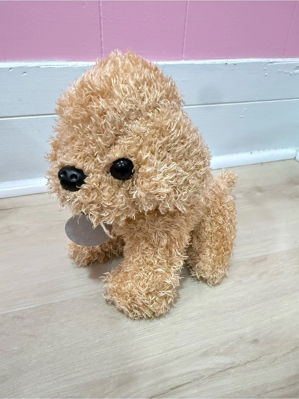 Plush Toy Dog - Tan Fluffy Puppy for Pets & Kids